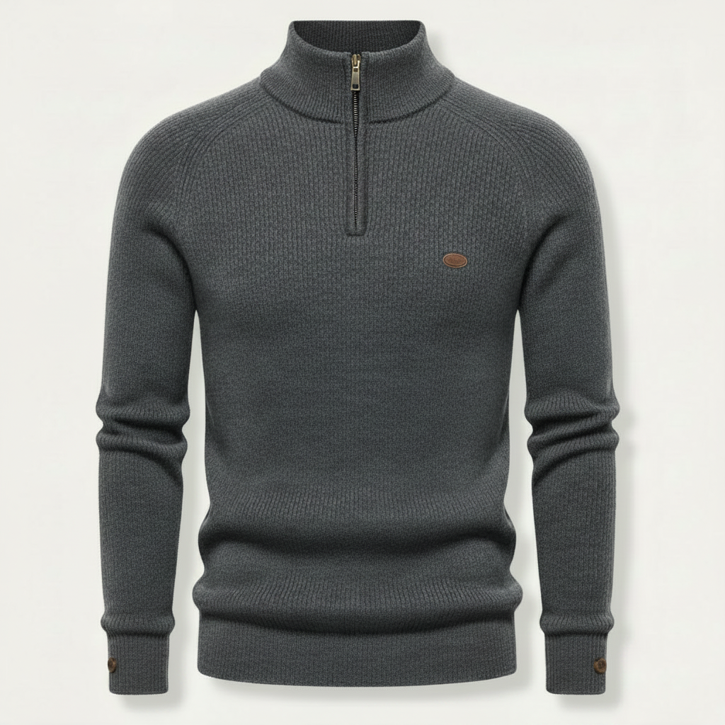 Men's Half Zip Sweater | Slim Fit Knitted Jumper