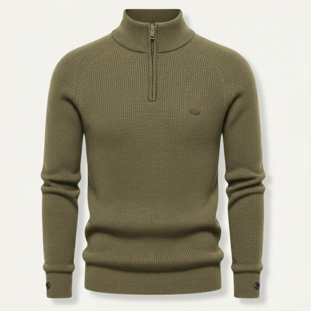 Men's Half Zip Sweater | Slim Fit Knitted Jumper
