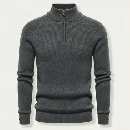 Men's Half Zip Sweater | Slim Fit Knitted Jumper
