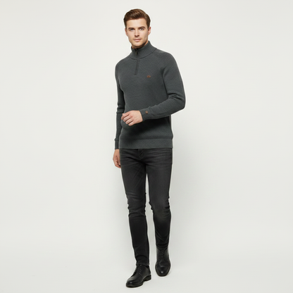Men's Half Zip Sweater | Slim Fit Knitted Jumper