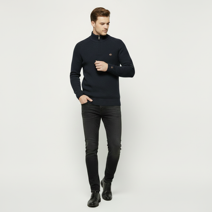 Men's Half Zip Sweater | Slim Fit Knitted Jumper