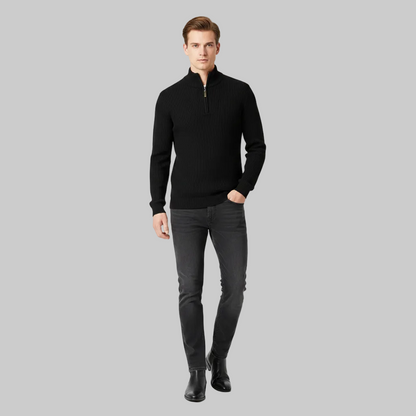 Men's Half Zip Sweater | Slim Fit Knitted Jumper