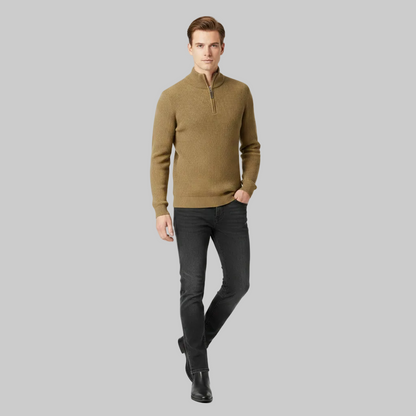 Men's Half Zip Sweater | Slim Fit Knitted Jumper