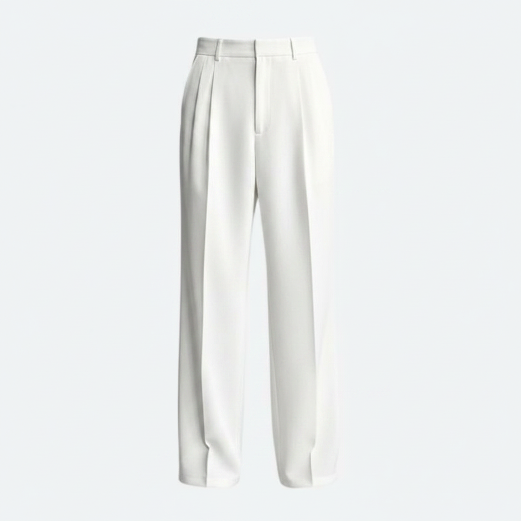Men's Straight Fit Pleated Trousers | Formal Pants