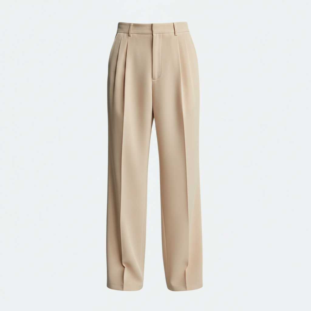Men's Straight Fit Pleated Trousers | Formal Pants