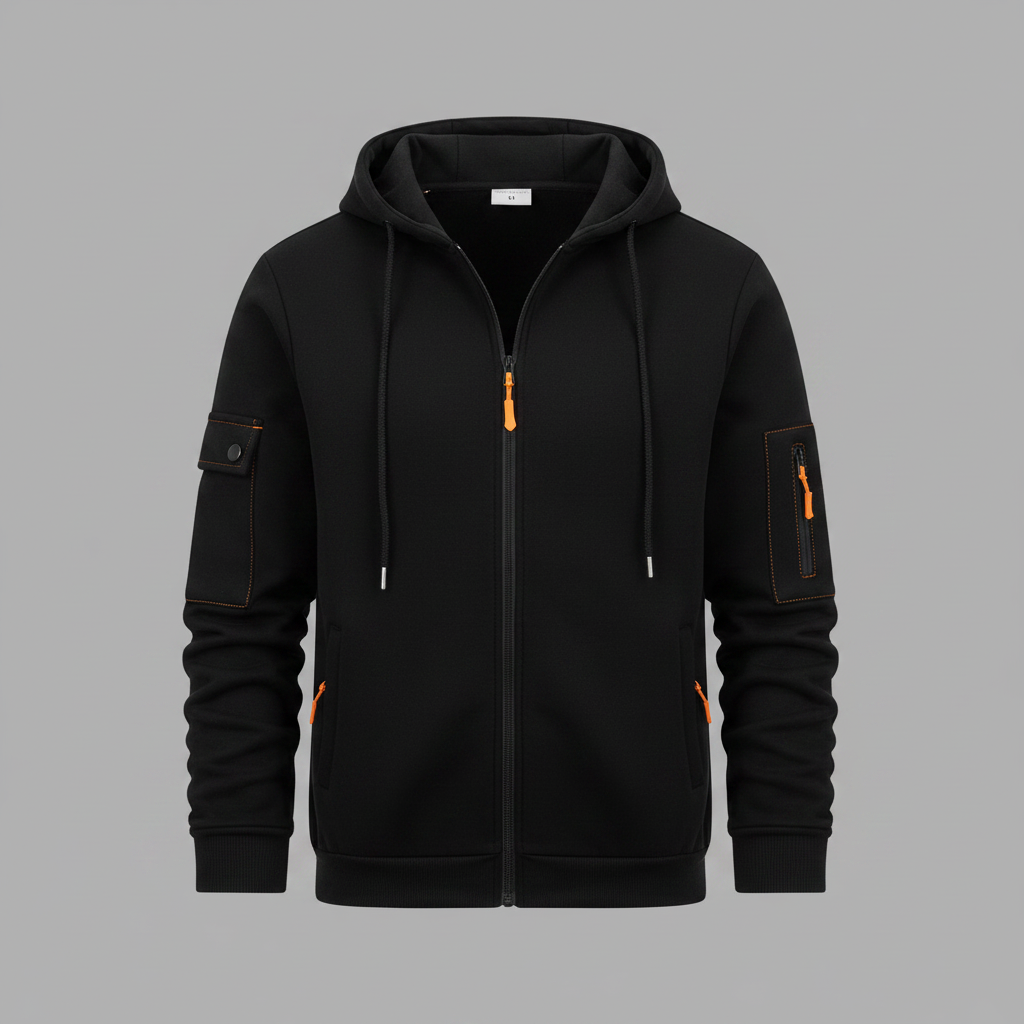 Men's Utility Zip-Up Hoodie | Stylish Sweatshirt with Pockets
