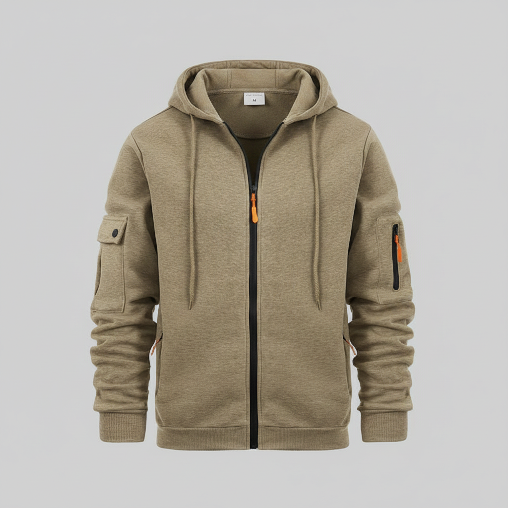 Men's Utility Zip-Up Hoodie | Stylish Sweatshirt with Pockets