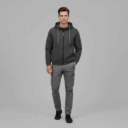 Men's Utility Zip-Up Hoodie | Stylish Sweatshirt with Pockets