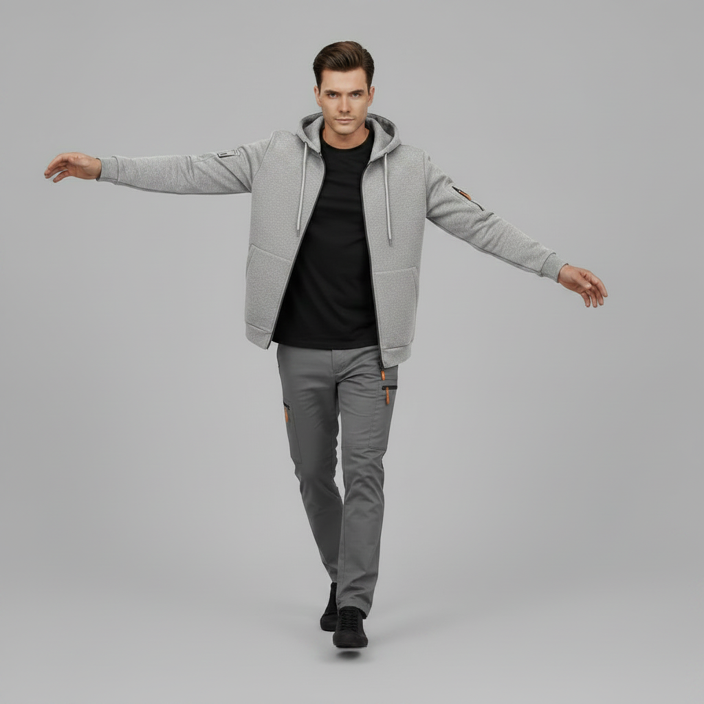 Men's Utility Zip-Up Hoodie | Stylish Sweatshirt with Pockets