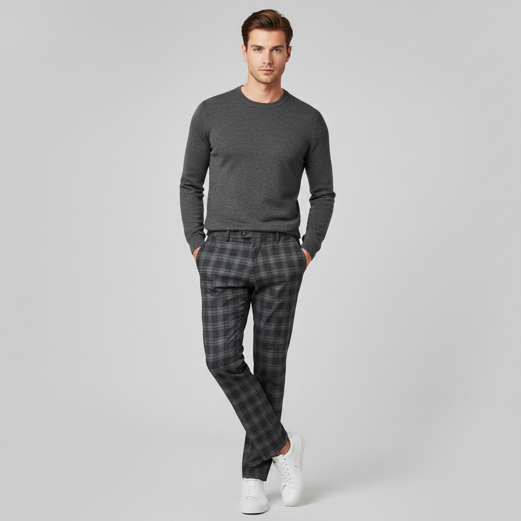 Sasha Checked Chino Pants | Men's Casual Pants